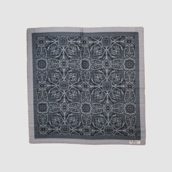 Va Bene Made in Italy Black and Gray Square‎ Scarf - Picture 1 of 5